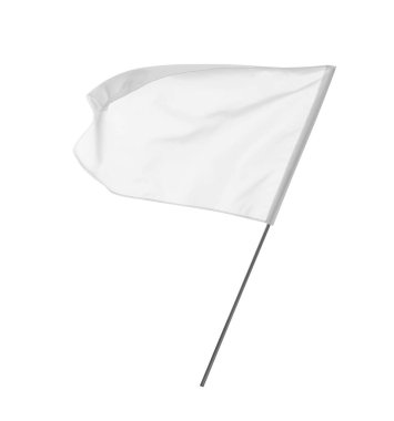 Blank flag isolated on white. Mockup for design