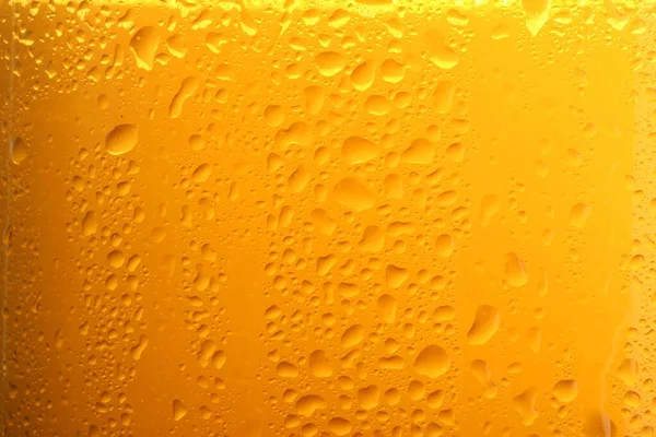Glass Tasty Cold Beer Condensation Drops Background Closeup — Stock fotografie