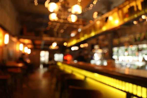 Bright blurred view of modern bar interior