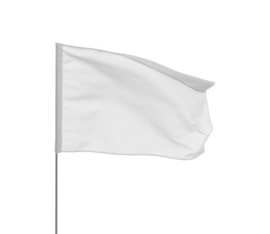 Blank flag isolated on white. Mockup for design