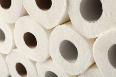 Arkaplan olarak kağıt havlu ruloları, yakın görünüm