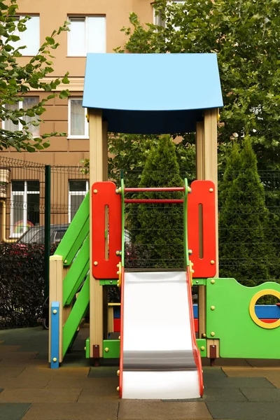 Empty Outdoor Children Playground Slide Residential Area — Photo