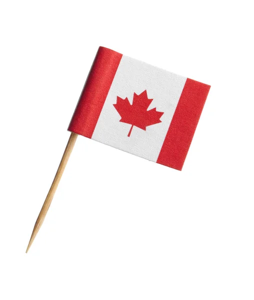 Kleine Papieren Vlag Van Canada Geïsoleerd Wit — Stockfoto