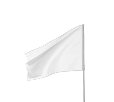 Blank flag isolated on white. Mockup for design
