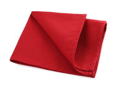 Beyaz arka plan üzerinde tablo ayarı için kumaş peçete