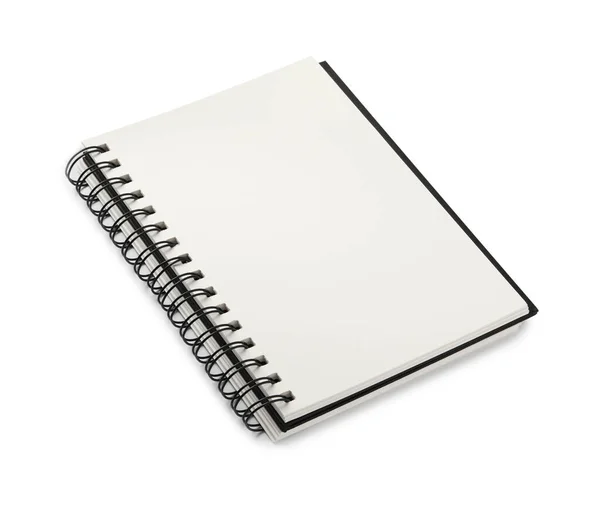 Aperto Notebook Ufficio Vuoto Isolato Bianco — Foto Stock