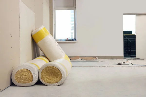 Matériaux Isolation Dans Appartement Pendant Réparation Rénovation — Photo