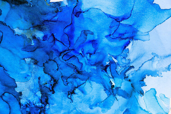 Abstract liquid ink art painting as background, top view