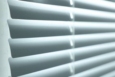 Closeup view of stylish horizontal window blinds