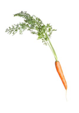 Tasty ripe organic carrot isolated on white