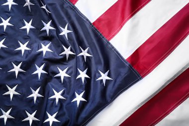 Arka plan olarak ulusal Amerika bayrağı, üst görünüm