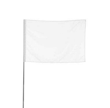 Blank flag isolated on white. Mockup for design