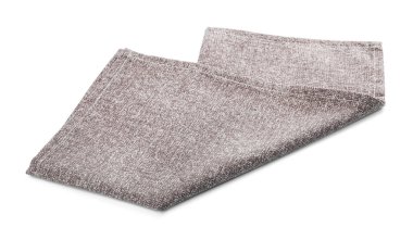 One grey kitchen napkin isolated on white