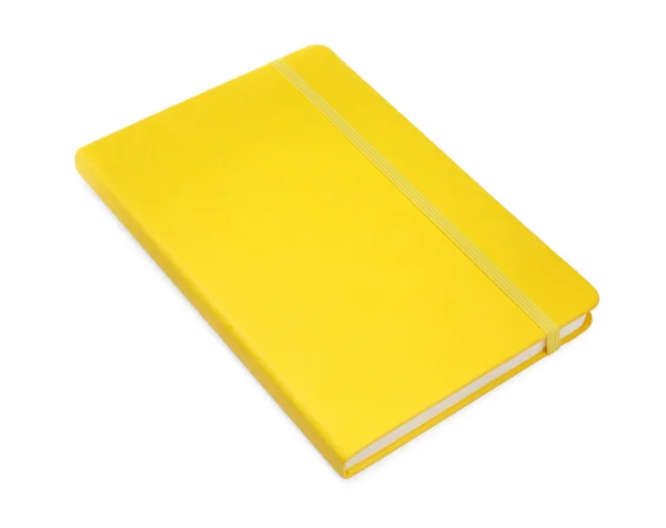 Closed Yellow Office Notebook Isolated White — Zdjęcie stockowe