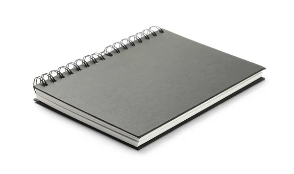 Closed Black Office Notebook Isolated White — Fotografia de Stock