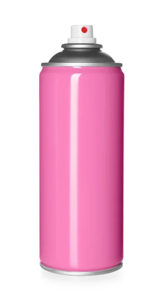 Lata Rosa Tinta Spray Isolado Branco — Fotografia de Stock