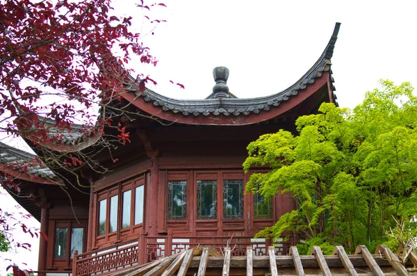 Haren Niderlandy Maj 2022 Piękny Widok Orientalny Budynek Chińskim Ogrodzie — Zdjęcie stockowe