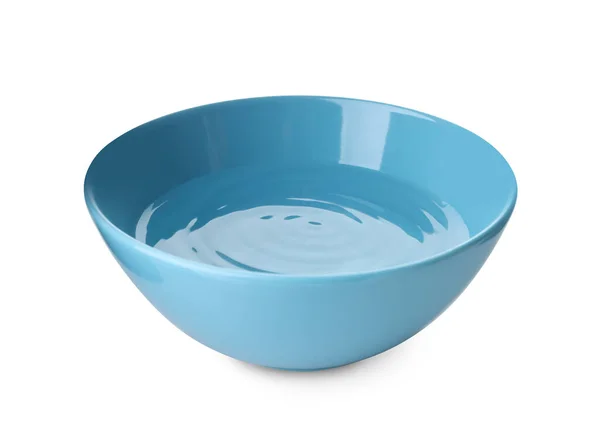 Blue Ceramic Bowl Clear Water Isolated White — Stock Fotó
