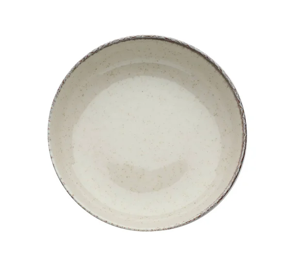 Water Ceramic Bowl Isolated White Top View — Stock Photo, Image