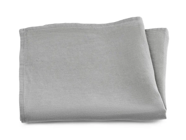 One Grey Kitchen Napkin Isolated White — Photo