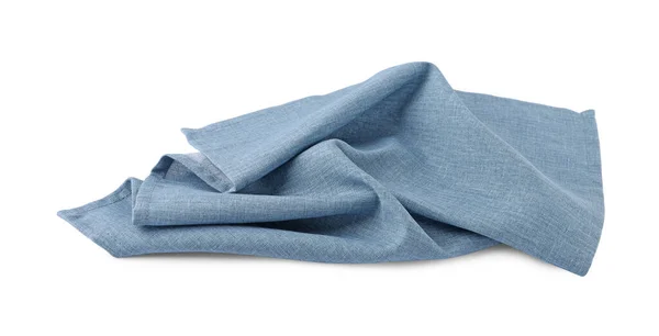 新的干净浅蓝色餐巾纸 白色隔离 — 图库照片