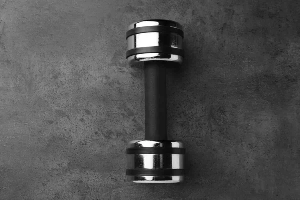 One Dumbbell Grey Table Top View — Stock Photo, Image