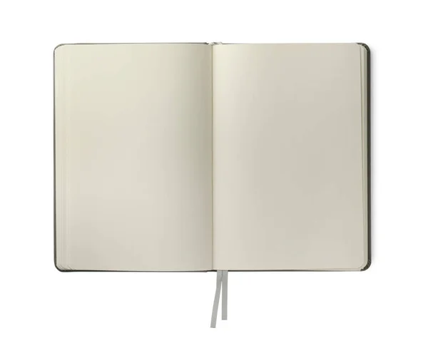 Caderno Escritório Branco Aberto Isolado Branco — Fotografia de Stock