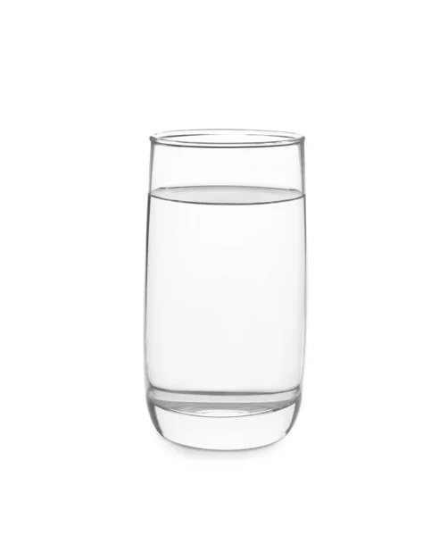 Glas Fullt Vatten Isolerat Vitt — Stockfoto