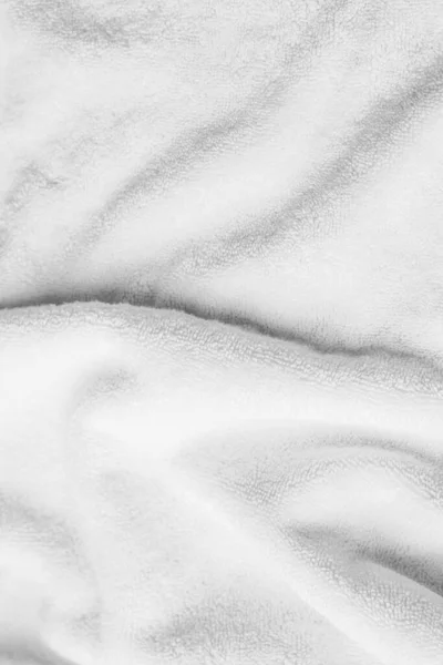 Zachte Witte Handdoek Als Achtergrond Bovenaanzicht — Stockfoto