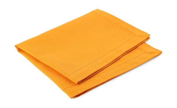 Neue Saubere Orangefarbene Stoffserviette Isoliert Auf Weiß — Stockfoto