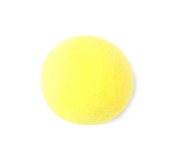 Жовтий Піни Клоун Носа Ізольовані Білому Вид Зверху — стокове фото