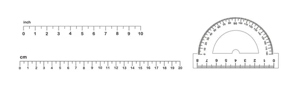 Измерение Длины Маркировки Линейки Тягача Белом Фоне Коллаж Иллюстрация — стоковое фото