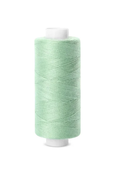 Spool Light Green Sewing Thread Isolated White — Stock Photo, Image