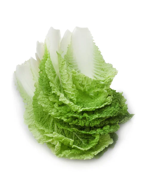 Leaves Chinese Cabbage White Background — Fotografia de Stock