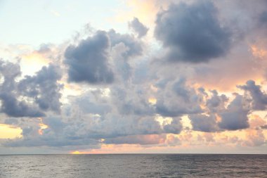 Picturesque view of sky with beautiful clouds over sea