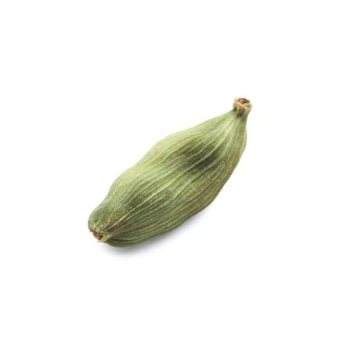 Dry green cardamom pod isolated on white