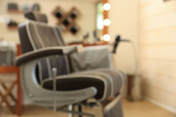 Vue Floue Chaise Coiffeur Professionnel Dans Salon Coiffure — Photo