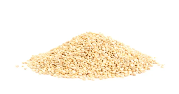 Pile Raw Quinoa Grains White Background — Stock Photo, Image