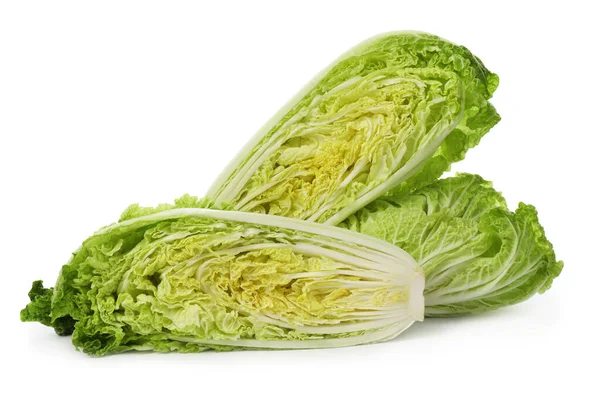 Cut Fresh Ripe Chinese Cabbages White Background — Fotografia de Stock