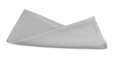 One grey kitchen napkin isolated on white