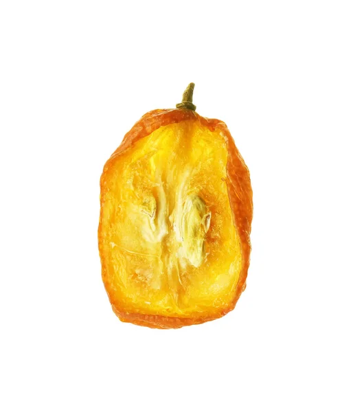 Half Dried Delicious Kumquat Fruit Isolated White — Stock Photo, Image