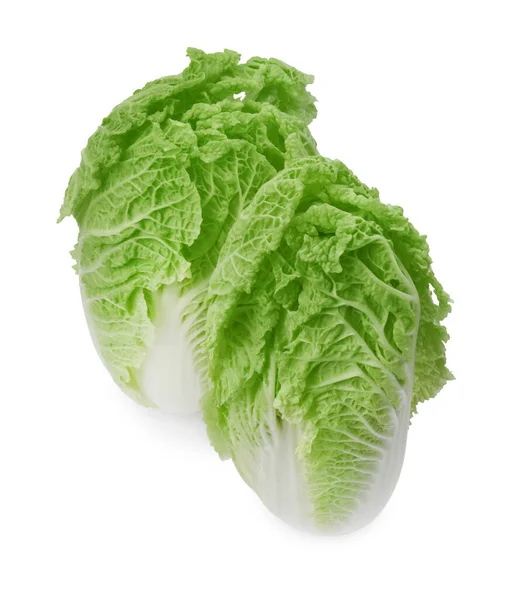 Fresh Tasty Chinese Cabbages White Background — Zdjęcie stockowe