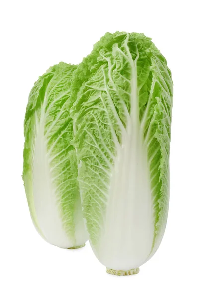 Fresh Tasty Chinese Cabbages White Background — Zdjęcie stockowe