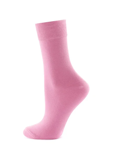 Νέα Ροζ Κάλτσα Απομονωμένη Στο Λευκό Υποδήματα Αξεσουάρ — Φωτογραφία Αρχείου