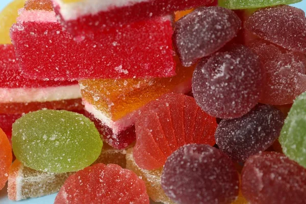 Delicious Bright Jelly Candies Background Closeup — ストック写真