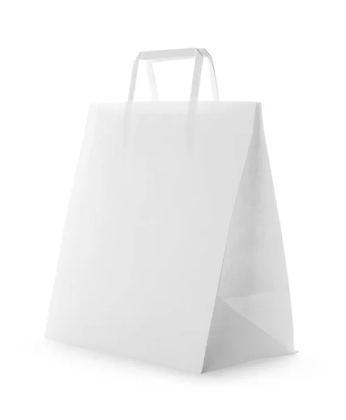 Blank Paper Bag White Background Space Design — Stok fotoğraf