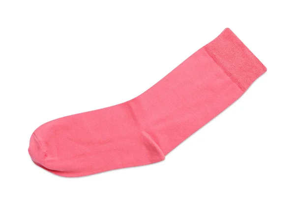 New Pink Sock Isolated White Top View — Stock Photo, Image