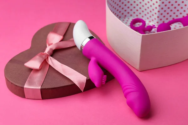 Cutie Cadou Jucării Sexuale Fundal Roz — Fotografie, imagine de stoc