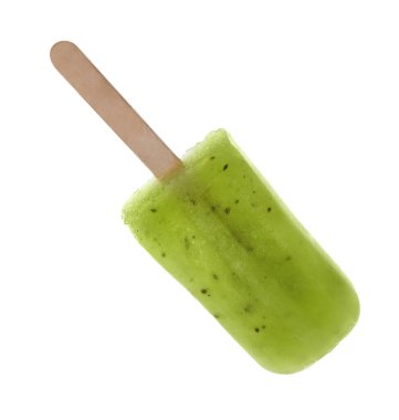 Lezzetli kivi sosu beyaza izole edilmiş. Meyveli dondurma.