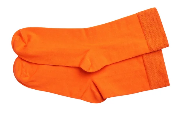 白色背景的橙色长袜 顶视图 — 图库照片